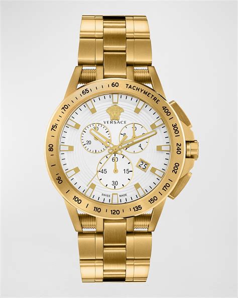 versace style round gold dial diamond gold bracelet watch|versace ip yellow gold watch.